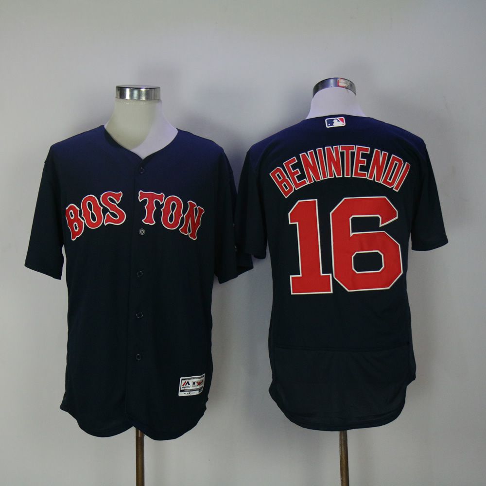 Men Boston Red Sox 16 Benintendi Blue MLB Jerseys